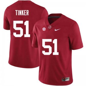 NCAA Men's Alabama Crimson Tide #51 Carson Tinker Stitched College Nike Authentic Crimson Football Jersey VQ17R75FP